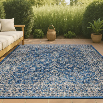 Palazzo Vine And Border Textured Weave Indoor/outdoor Area Rug